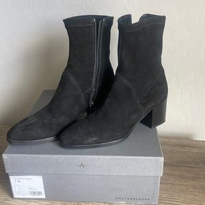 Black ankle boots never worn only around the house.